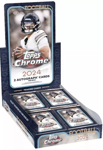 2024 TOPPS CHROME NFL 3 HOBBY BOX , 1/4 CASE BREAK #4