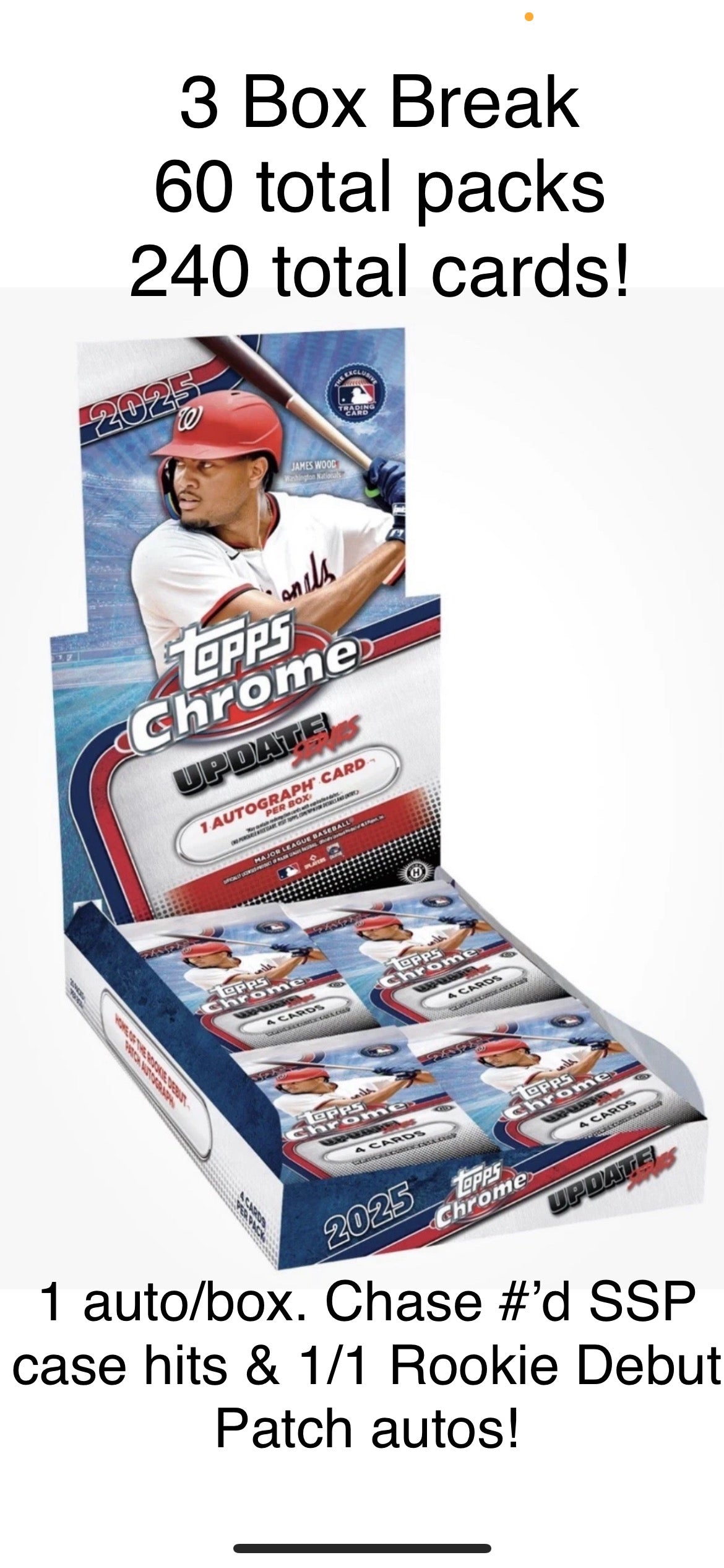 2025 Topps Chrome Update Baseball Hobby 3 Box Break #1
