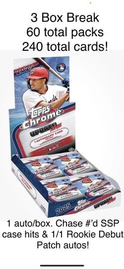 2025 Topps Chrome Update Baseball Hobby 3 Box Break #1