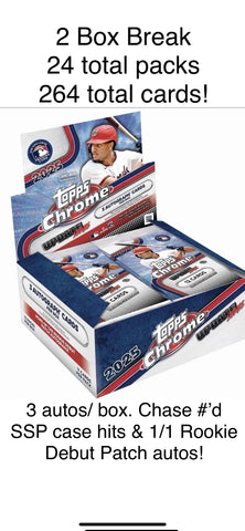 2025 Topps Chrome Update MLB Hobby Jumbo 2 Box Break #1
