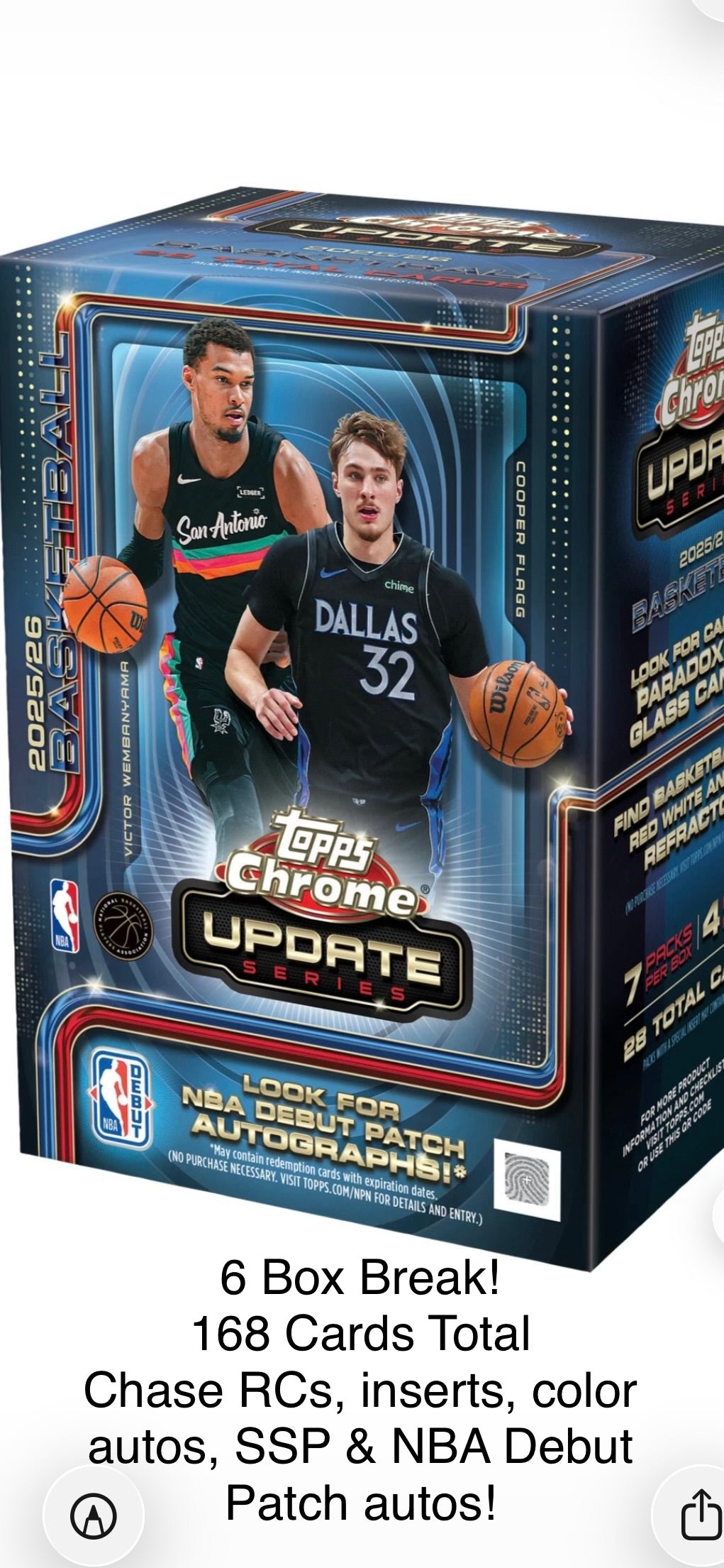 2025-26 Topps Chrome Update 6 Box Break #3